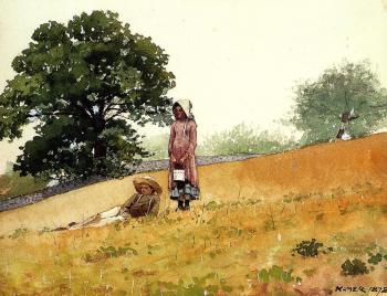 Winslow Homer : Boy and Girl on a Hillside